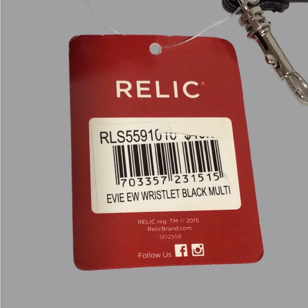 NEW RELIC by Fossil Evie Wristlet Crossbody Clutch Black and White Polka Dots - Picture 10 of 10